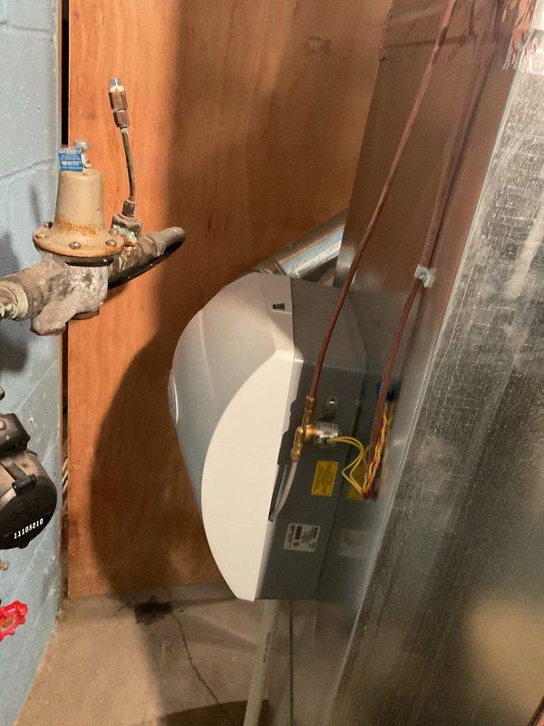 Performed scheduled heating maintenance service on basement-installed furnace system. Inspected and tested all components including connected ductwork, PVC venting, and associated humidifier unit. System is operating within normal parameters with no issues identified.