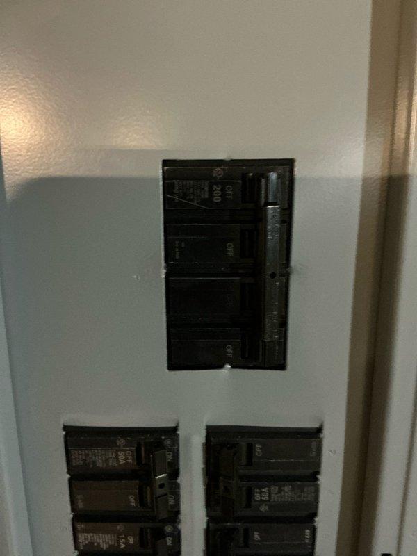 Conducted evaluation of existing geothermal system that has been malfunctioning throughout winter season. Performed diagnostic testing with multimeter showing readings of 12.0V/2.7A and documented electrical panel configuration. Customer is considering conversion to heat pump system or forced air with heat pump backup.