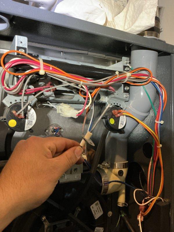 Performed scheduled preventative maintenance on furnace system. Inspected internal electrical components including motor assemblies, wiring connections, and control board functionality. Examined PVC venting system and condensate drainage components for proper installation and operation.