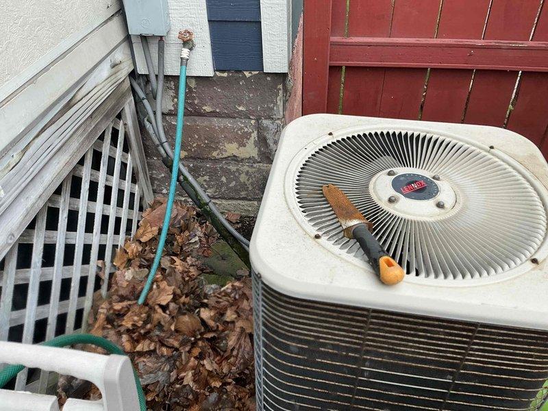 # HVAC Estimate - Replacement Summary

Performed comprehensive system evaluation and provided replacement estimate for aging HVAC system with compromised heat exchanger. Identified critical crack in heat exchanger of furnace unit, presenting potential safety hazard requiring immediate attention. Documented existing equipment condition including Lennox outdoor condensing unit and ductwork installation, and presented full system replacement options due to equipment age and safety concerns.