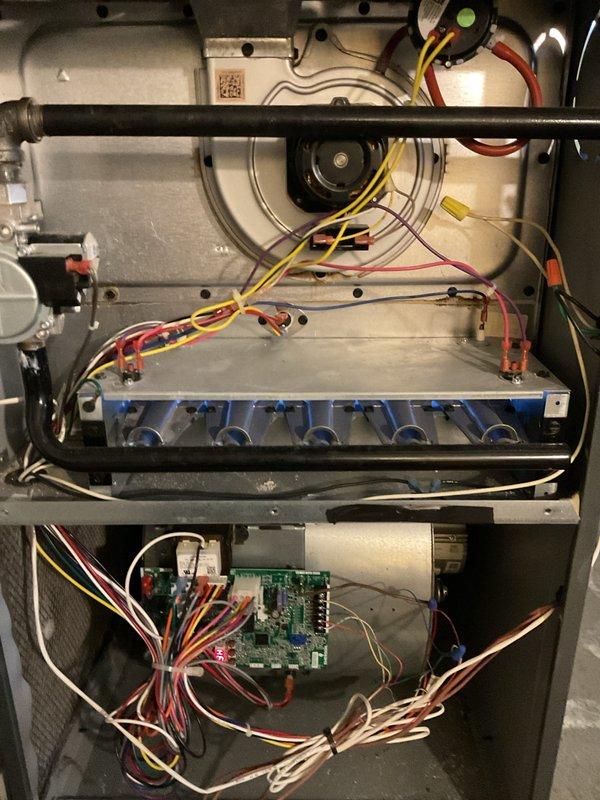 Completed scheduled heating maintenance on residential gas furnace system. Performed comprehensive inspection of all major components including blower motor assembly, heat exchanger, gas valve manifold, burner assembly, and control board. Verified proper operation of all electrical connections, tested safety controls, and confirmed system functionality. All components found to be in good working condition with no issues identified.
