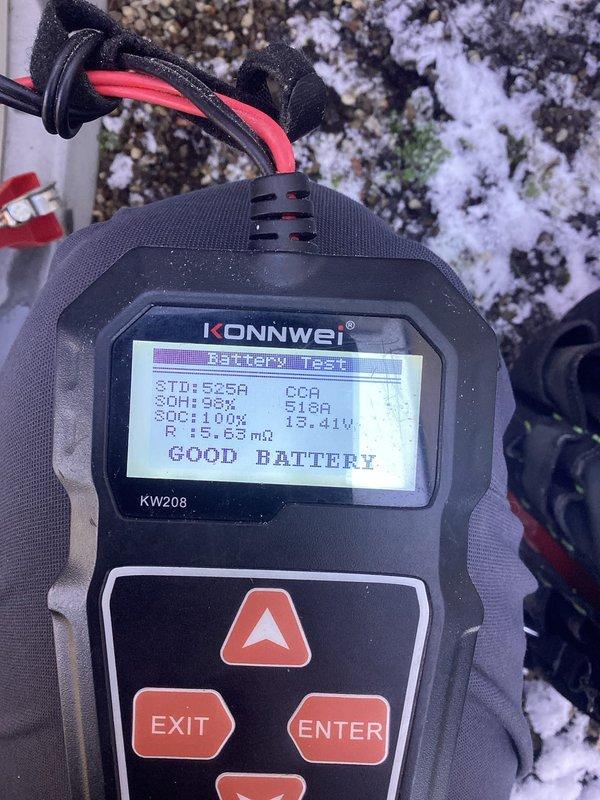 Performed scheduled maintenance on Generac generator unit. Conducted comprehensive system inspection including visual examination of engine components, sensors, and electrical connections. Tested battery condition using digital analyzer, confirming optimal performance with 98% state of health, 100% state of charge, and 518 CCA rating within acceptable parameters. Verified all wiring harnesses, protective conduit, and sensor connections were secure and functioning properly. Unit operating normally with all systems tested and confirmed in good working condition.