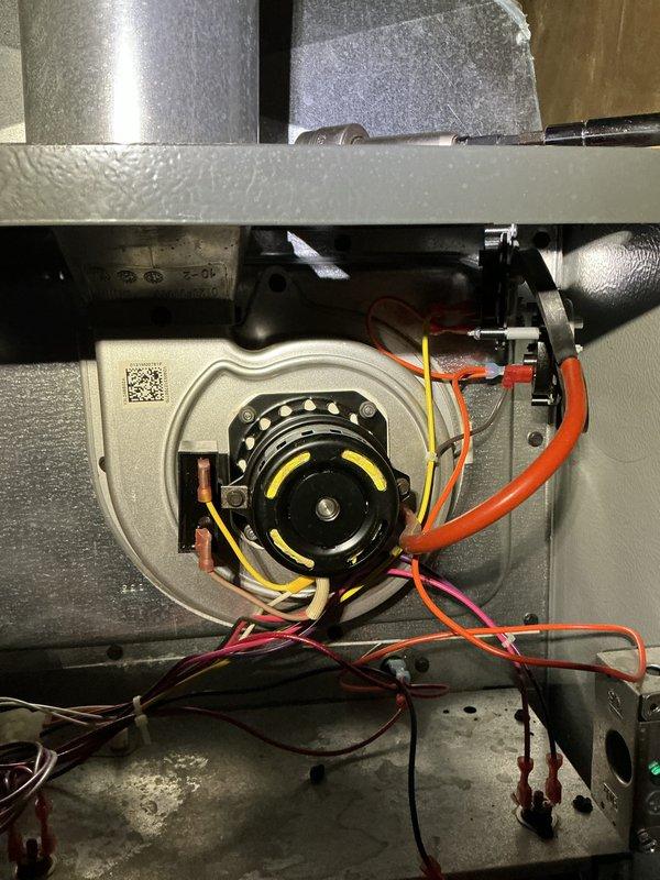 Completed annual heating maintenance visit on furnace system as part of scheduled preventative maintenance program. Performed comprehensive inspection of blower motor assembly, verified proper electrical connections and motor operation, and examined all associated wiring and ductwork connections. Inspected and evaluated Aprilaire whole-house humidifier unit including digital control panel functionality, water supply connections, and humidifier pad condition. All system components found operating within normal parameters with no issues identified requiring immediate attention.