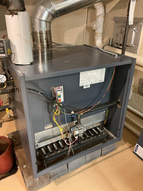 Completed scheduled heating maintenance on residential gas furnace system. Performed comprehensive inspection of burner assembly, heat exchanger, electrical controls, and safety devices. Verified proper operation of all heating components, checked system pressures, and confirmed safe functionality of the unit. All equipment operating within manufacturer specifications.