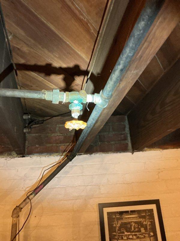 Conducted site assessment for general plumbing requirements in bathroom and kitchen areas. Documented existing plumbing infrastructure including exposed water supply lines with shut-off valves in upper level structural spaces and basement areas for comprehensive estimate preparation, coordinating with electrical and sales teams for complete project scope evaluation.