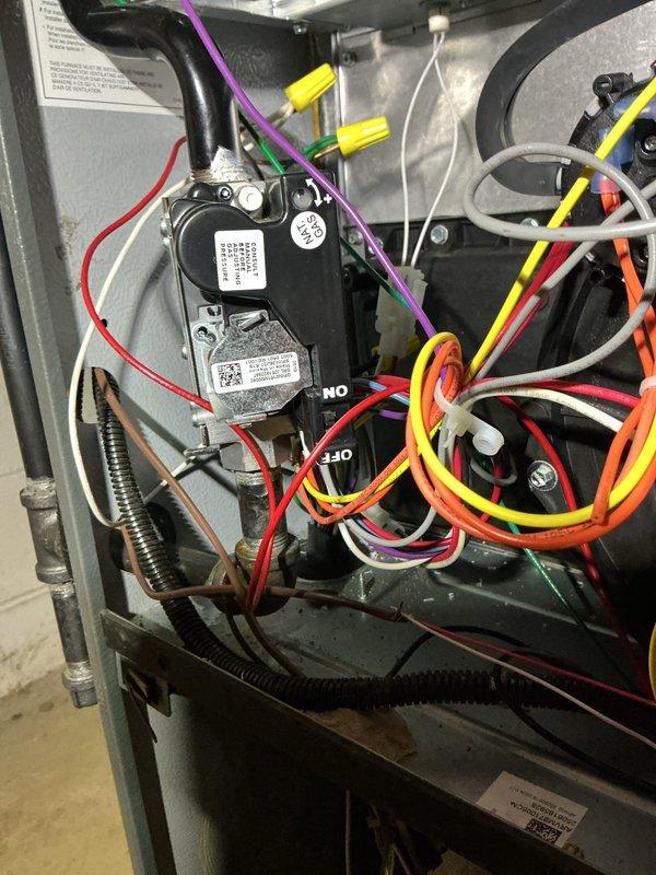 Responded to no-heat call with EE2 error code displayed on furnace control board and intermittent EA2 error from heat pump. Inspected control board and electrical connections, verified proper wire terminations at control module and relay assembly, and confirmed system restored to normal operation with all error codes cleared.