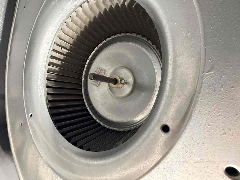 Performed comprehensive heating maintenance on HVAC system, including thorough inspection of blower assembly and internal components. Removed and examined centrifugal blower wheel, confirming proper operation with no debris accumulation or blade damage. Inspected electrical connections, control board wiring, and motor assembly, verifying all connections were secure and system components functioning within normal parameters.
