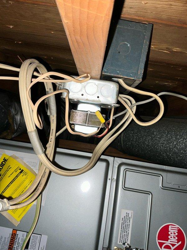Provided comprehensive estimate for replacement of attic-mounted Unico high-velocity air conditioning system. Evaluated existing Rheem equipment and outdoor condenser unit, documented current installation including electrical components, control systems, and ductwork configuration. Discussed replacement options for the specialty HVAC system that works in conjunction with existing boiler heating system.