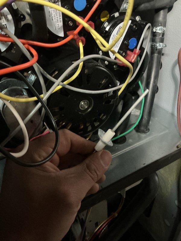 Completed annual heating maintenance visit on residential furnace system as part of scheduled preventative maintenance program. Performed comprehensive inspection of furnace components including blower motor assembly, electrical connections, and control wiring. Verified proper operation of all safety controls and flame sensor connections. Inspected air filtration system with pleated filter media in place. All electrical terminals and wire connections were examined for secure attachment and proper routing throughout the unit. System tested and confirmed operational with no deficiencies noted.