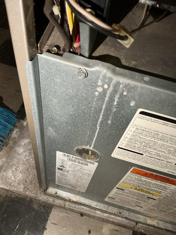 Completed comprehensive heating maintenance on residential HVAC system. Performed detailed inspection of burner assembly, manifold components, and heat exchanger, noting minor discoloration around burner ports consistent with normal operation. Verified proper operation of air handler unit in attic installation, confirmed all safety labels and manufacturer specifications clearly visible and intact, and ensured system components are securely mounted and functioning within normal parameters.