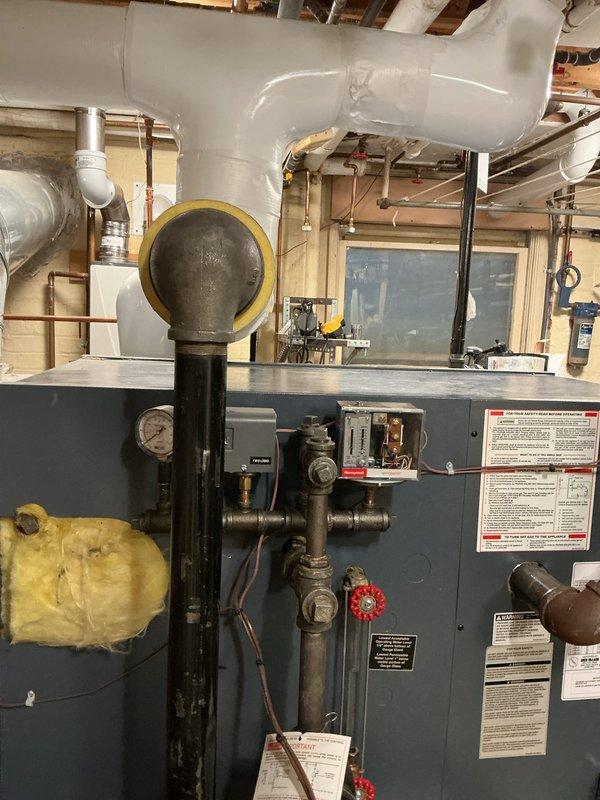 Completed routine afternoon maintenance on residential boiler system. Performed comprehensive inspection of heating unit, expansion tank, pressure relief valves, and associated piping connections. Verified proper operation of all controls, checked pressure gauge readings, and examined condition of insulation materials. All components found to be functioning within normal parameters. System operational and ready for continued service.