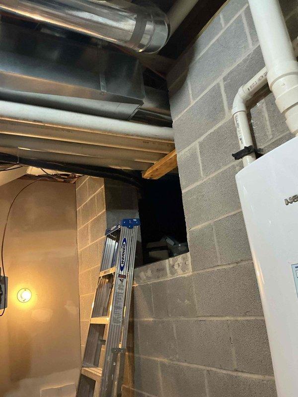 Conducted comprehensive HVAC system assessment for first floor heating and cooling equipment replacement. Evaluated existing furnace and air handler configuration in basement mechanical room, documented current installation including ductwork layout, copper refrigerant lines, PVC condensate drainage, and electrical connections. Provided multiple equipment options for furnace replacement as well as complete system replacement alternatives to address aging infrastructure and improve energy efficiency.