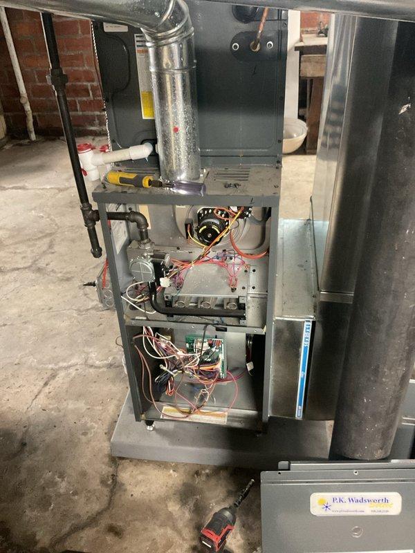 Completed comprehensive heating maintenance on residential furnace system. Performed thorough inspection of all internal components including heat exchanger, burner assembly, blower motor, and control boards. Cleaned burners, checked gas pressure, tested ignition sequence, and verified proper operation of all safety controls. Inspected ductwork connections and confirmed adequate airflow throughout the system. All components found operating within manufacturer specifications and unit left in proper working condition.
