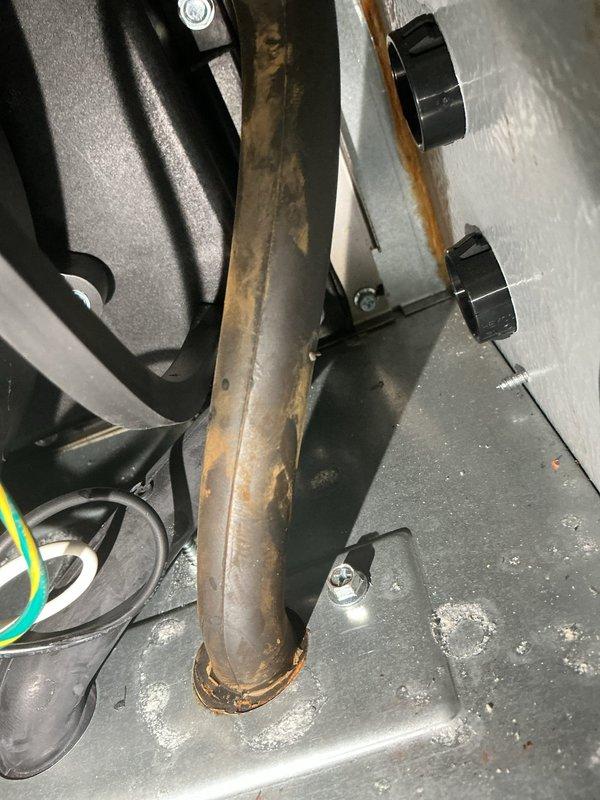 Completed comprehensive heating system maintenance inspection. Examined and verified proper operation of gas valve assembly, confirmed all electrical connections secure, and documented existing surface rust on vent pipe requiring future monitoring. All system components functioning within normal parameters at time of service.