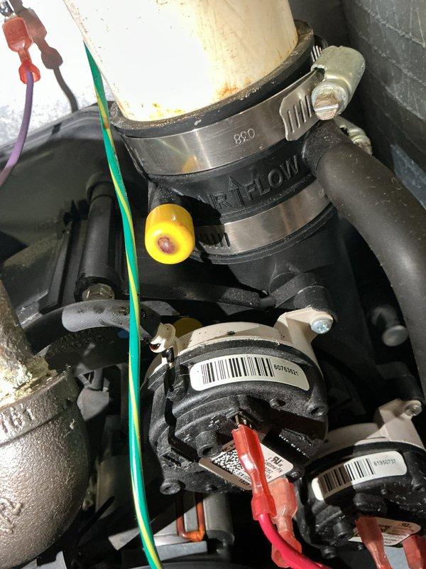 Completed scheduled preventative heating maintenance on residential furnace system. Performed comprehensive inspection of electrical controls, wiring connections, and mechanical components including the circulation pump and condensate drainage system. All electrical connections were verified secure, system components were found operating within normal parameters, and equipment was documented with photos for service records.