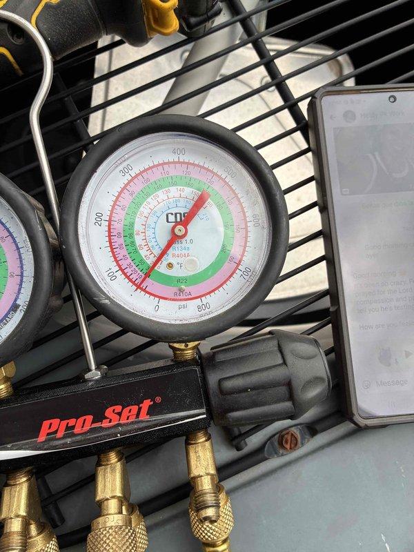 Completed scheduled heating maintenance on residential HVAC system. Performed comprehensive system diagnostics using manifold gauges to verify refrigerant pressures and system performance. Inspected all internal electrical components, wiring connections, and capacitor for proper operation and safety compliance. All components found to be in good working condition with secure wire connections and proper routing throughout the unit. System operating within normal parameters.