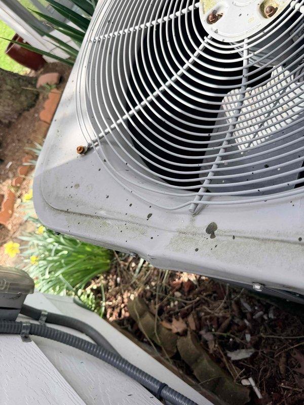 Responded to service call for ice damage assessment on outdoor condensing unit. Upon arrival, inspected condenser unit for structural and mechanical damage resulting from ice impact. Conducted thorough visual examination of cabinet panels, fan grille assembly, and internal components. Photographed damaged areas and overall unit condition for insurance documentation purposes. Discussed repair versus replacement options with customer based on extent of damage observed. Unit remains operational but sustained cosmetic damage to exterior casing and potential concern for internal component integrity that may require further evaluation by insurance adjuster.