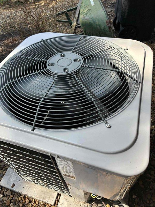 Performed comprehensive cooling system maintenance evaluation on outdoor condenser unit following initial sales consultation. Inspected and tested capacitor, which showed signs of age and was removed for testing, confirmed electrical connections and terminals were functioning properly. Completed full system assessment to provide technical recommendations for potential complete HVAC system replacement.