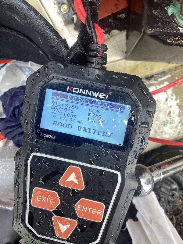 Performed scheduled preventive maintenance on residential Generac standby generator, model G0070433. Conducted comprehensive system inspection including visual examination of unit housing, verification of manufacturer specifications, and battery diagnostic testing using electronic analyzer. Battery load test results indicated good condition with acceptable voltage and cranking amperage parameters. Completed routine maintenance checklist and documented equipment status with photographic records of nameplate data and diagnostic readings.