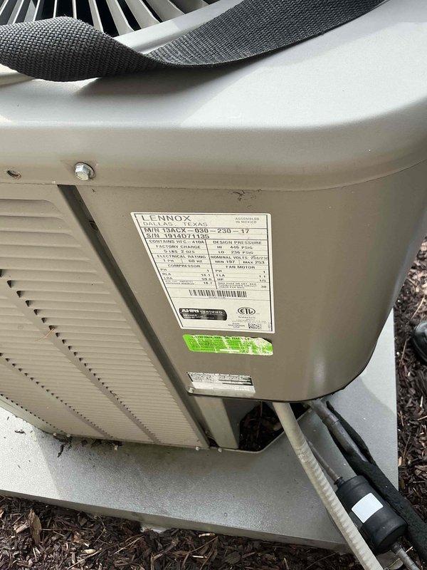 Conducted comprehensive on-site evaluation for complete HVAC system replacement, assessing existing Honeywell Home thermostat and outdoor Lennox heat pump unit. Documented current equipment specifications, energy efficiency ratings, and installation conditions to provide customer with furnace and full system replacement options tailored to their heating and cooling needs.