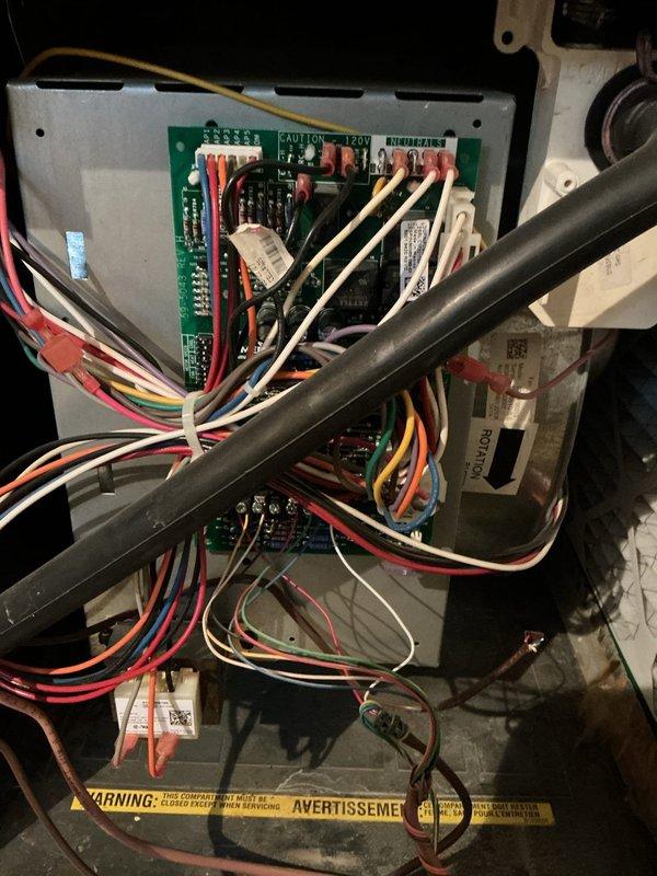 Completed comprehensive heating maintenance on HVAC system including full inspection of control board, electrical connections, and wiring harnesses. Verified proper operation of all electronic components and safety controls within air handler unit. Conducted static pressure testing using differential manometer, recording measurement of 188 inches of water column to assess airflow and system performance.