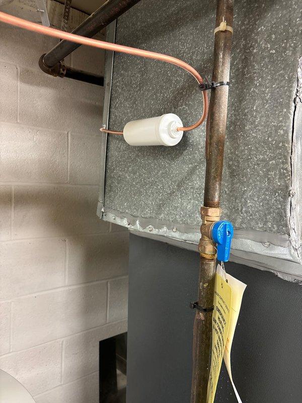 Completed follow-up service on humidifier installation to address operational issues. Installed new humidifier water supply line with proper connections and replaced humidifier filter to ensure system functionality. Verified all plumbing connections for proper water flow and tested humidifier operation to confirm successful resolution of installation concerns.