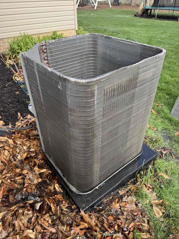 Completed routine HVAC cooling maintenance on residential outdoor condensing unit. Performed comprehensive system diagnostics including electrical testing with multimeter, recording voltage and amperage readings to verify proper compressor and fan motor operation within manufacturer specifications. Unit exterior, coil fins, and surrounding area inspected and found to be in clean, functional condition with no visible damage or operational concerns noted.