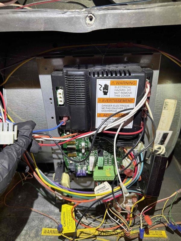 Returned to complete furnace control board replacement on gas-fired forced air unit. Removed and replaced defective integrated furnace control module, verified all electrical connections to blower motor, gas valve, and ignition system, and tested unit through complete heating cycle to confirm proper operation.