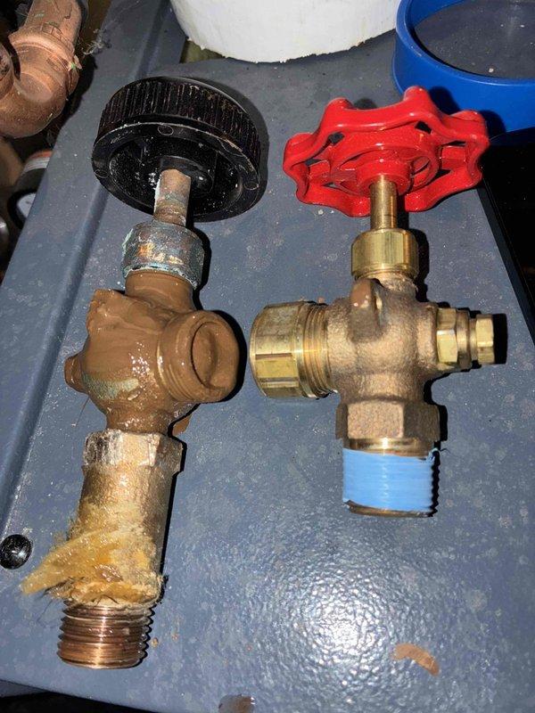 Replaced refrigerant sight glass and serviced condensate drain line on HVAC system. Installed new brass valves with shutoff controls and verified proper refrigerant flow visibility through sight glass. Applied thread sealant to all connections and tested system operation to ensure proper drainage and no leaks.