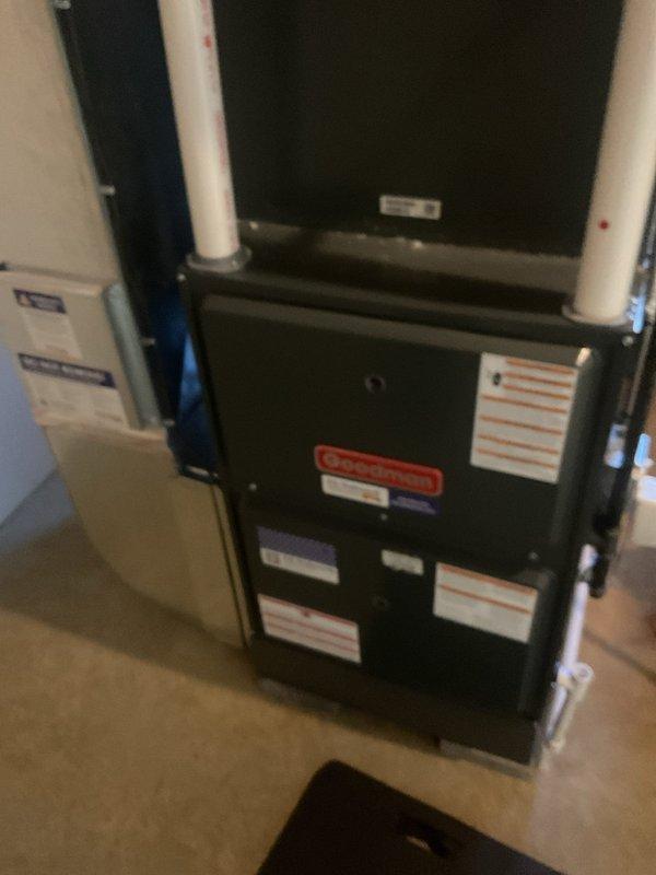 Completed routine heating maintenance on residential forced-air furnace system with integrated humidifier. Performed comprehensive inspection of all major components including heat exchanger, burner assembly, blower motor, and venting system. Verified proper operation of humidifier unit, checked drainage lines and gas supply connections, and confirmed all safety labels and manufacturer specifications were clearly visible and intact.