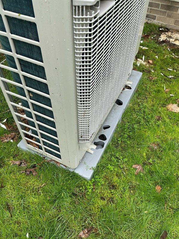 Conducted comprehensive assessment of residential Amana air conditioning system following hail damage incident. Documented existing outdoor condenser unit condition with detailed photographic evidence for insurance and home warranty claim submission. Evaluated heat exchanger coil integrity, cabinet exterior damage, and overall system functionality to provide replacement options for customer consideration.