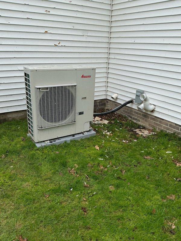 Conducted comprehensive assessment of residential Amana air conditioning system following hail damage incident. Documented existing outdoor condenser unit condition with detailed photographic evidence for insurance and home warranty claim submission. Evaluated heat exchanger coil integrity, cabinet exterior damage, and overall system functionality to provide replacement options for customer consideration.