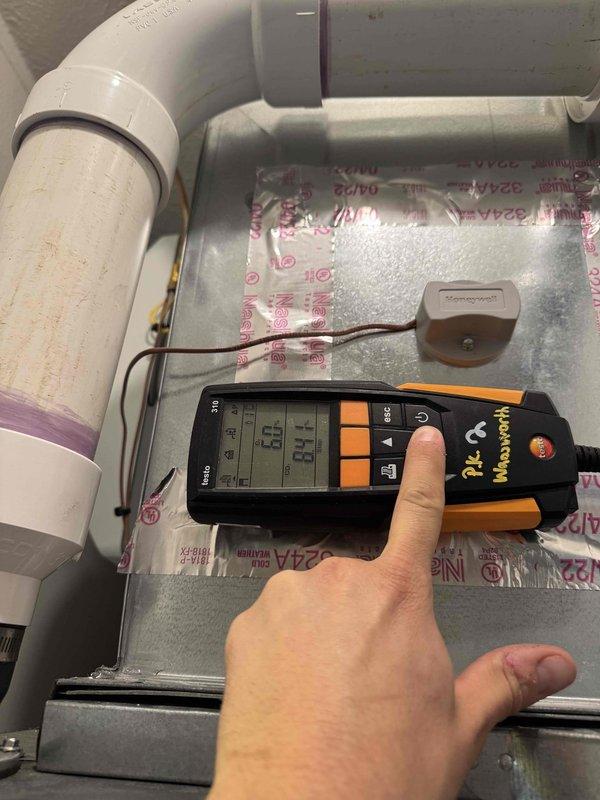 Performed comprehensive HVAC maintenance on two systems, including inspection of condensate drainage components with digital testing equipment to verify proper operation and moisture levels. Completed filter replacement service using HDX pleated filters on furnace unit, ensuring optimal airflow and system efficiency for continued heating and cooling performance.