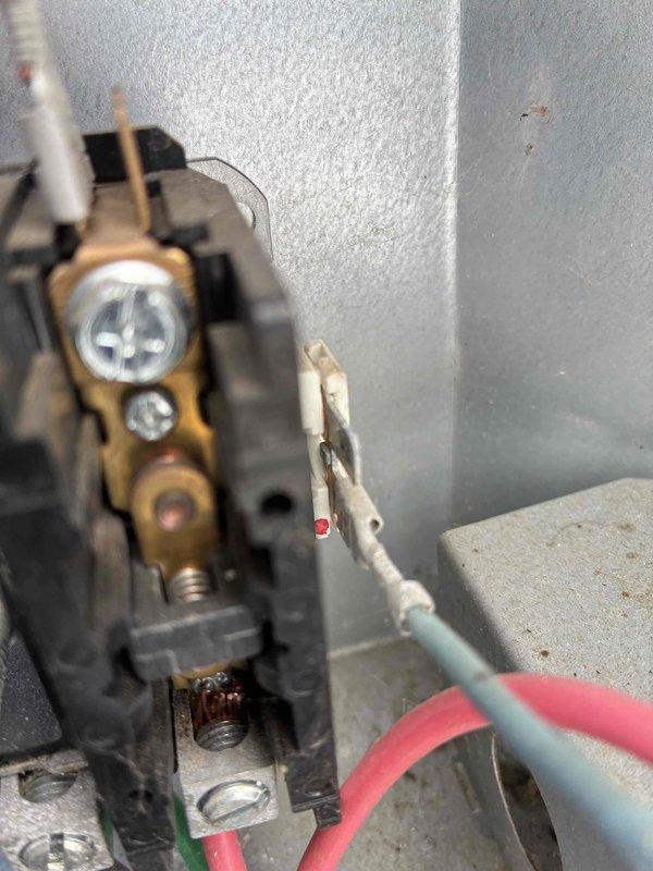 Completed routine preventive maintenance on residential air conditioning system. Inspected electrical components including capacitor, wiring connections, and contactor assembly. Verified all terminal connections were secure, checked capacitor condition and connections with proper wire terminations, and ensured contactor operation was functioning correctly. All components found to be in good working order with no issues identified. System operating within normal parameters.