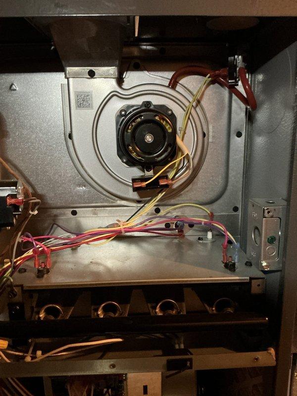 Completed comprehensive first-year maintenance on residential heating system under MVP program. Performed thorough inspection of furnace components including blower motor assembly, electrical control board, burner assembly, and all associated wiring connections. Verified proper operation of all system controls, checked wire harness connections for security, and documented internal component conditions through photographic records. All components found operating within normal parameters with no repairs required at this time.