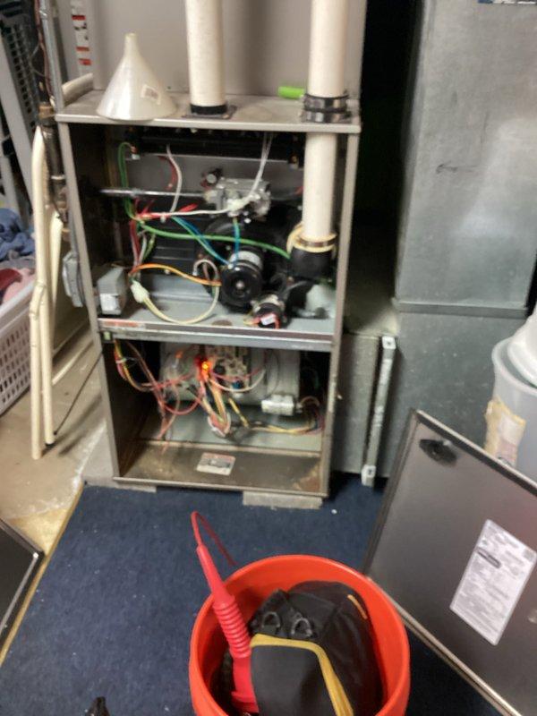 Completed afternoon cooling system tune-up for non-member residential HVAC unit. Performed comprehensive inspection of furnace and air handler components, including blower motor assembly, electrical connections, and exhaust venting system. Utilized digital multimeter to verify electrical readings and system performance parameters, ensuring all components operating within manufacturer specifications.