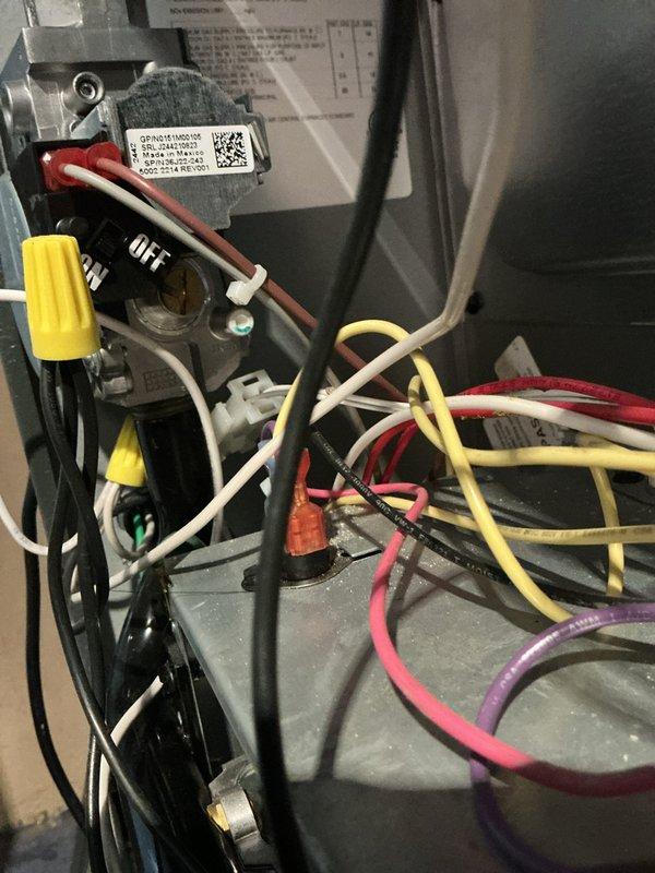 Completed first-year preventative maintenance inspection on residential furnace system as part of annual service plan. Performed comprehensive system evaluation including inspection of gas valve assembly, control board, and low-voltage wiring connections; verified all electrical connections were secure and properly terminated with wire nuts; confirmed gas valve operation and safety switch functionality. All components found in good working order with no issues identified; system operating within normal parameters.