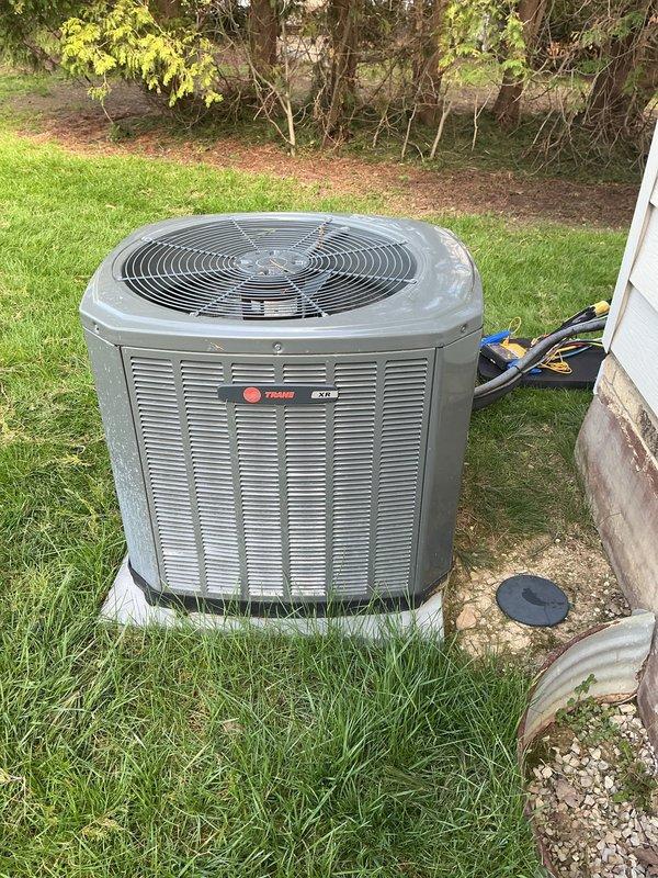 Completed scheduled cooling maintenance on two-system HVAC setup including outdoor Trane condenser unit and indoor furnace/air handler. Performed comprehensive inspection of both systems, verified proper operation of all components, checked refrigerant lines and electrical connections at outdoor unit, and inspected indoor equipment and ductwork in basement mechanical room. All systems operating within normal parameters with no issues identified.