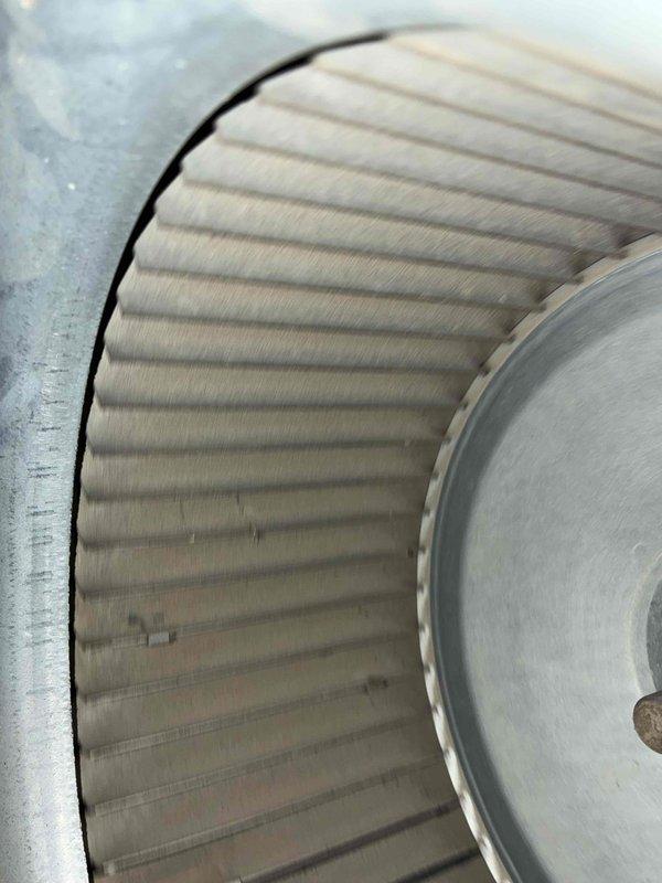 Completed scheduled HVAC cooling maintenance service with customer available at 11 AM. Performed comprehensive system inspection including blower assembly examination, verified proper operation of squirrel cage fan and blower wheel components, and documented equipment condition through photographic records for service history.