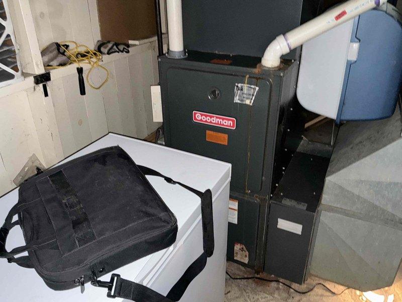 Conducted comprehensive estimate for complete HVAC system replacement in residential basement mechanical room. Evaluated existing Goodman furnace installation, associated condensate drainage system with PVC piping, electrical service connections, and overall equipment layout to provide customer with full system replacement options including furnace, air conditioning unit, and necessary accessories.