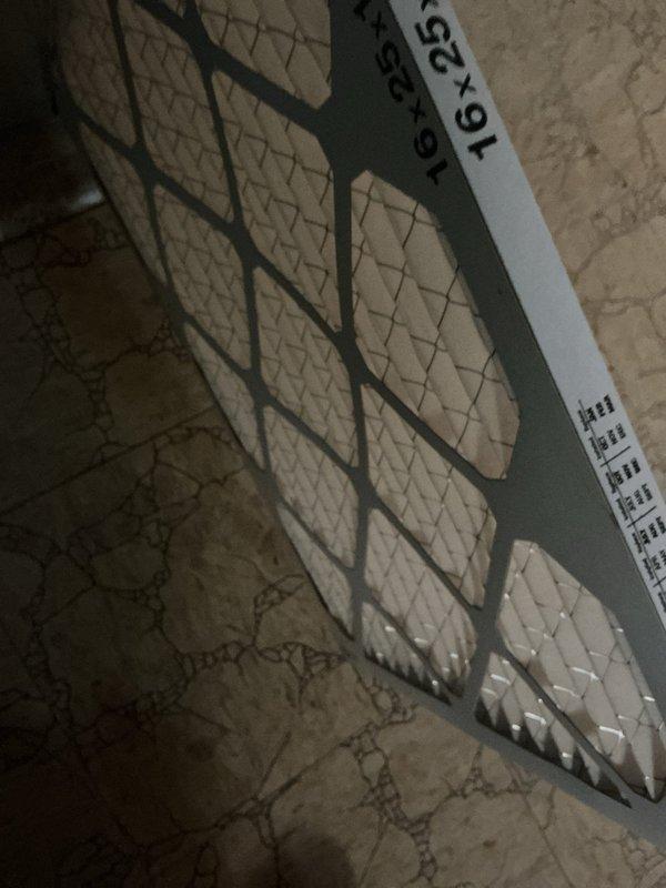 Completed routine cooling system maintenance inspection. Examined HVAC ductwork, verified proper connections and sealing of all components, and inspected air filtration system with 16x25 filters showing adequate condition for continued operation.