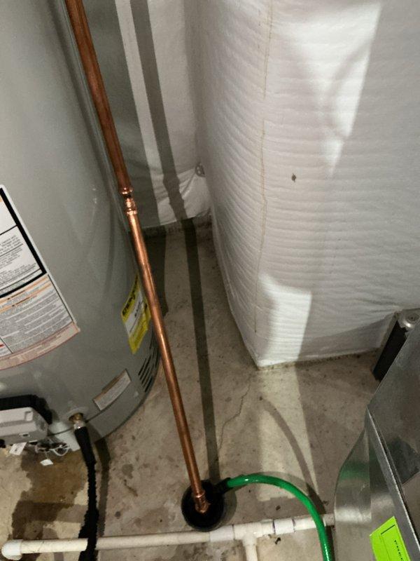 Completed scheduled preventive maintenance on Bradford White residential water heater unit. Performed comprehensive inspection of all plumbing connections, copper supply lines, shut-off valves, and pressure relief valve. Verified proper operation of all components including electrical connections, condensate pump, and drainage system. All equipment found to be in good working condition with no leaks or deficiencies noted.