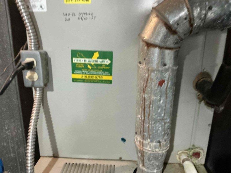 Performed comprehensive assessment of residential HVAC system following recent storm damage. Documented extensive rust and corrosion on interior galvanized ductwork and evaluated outdoor condenser unit showing significant weathering, dirt accumulation, and debris intrusion. System exhibits advanced deterioration requiring full equipment replacement. Provided detailed photographic documentation and replacement recommendations to address compromised components and restore proper cooling functionality.