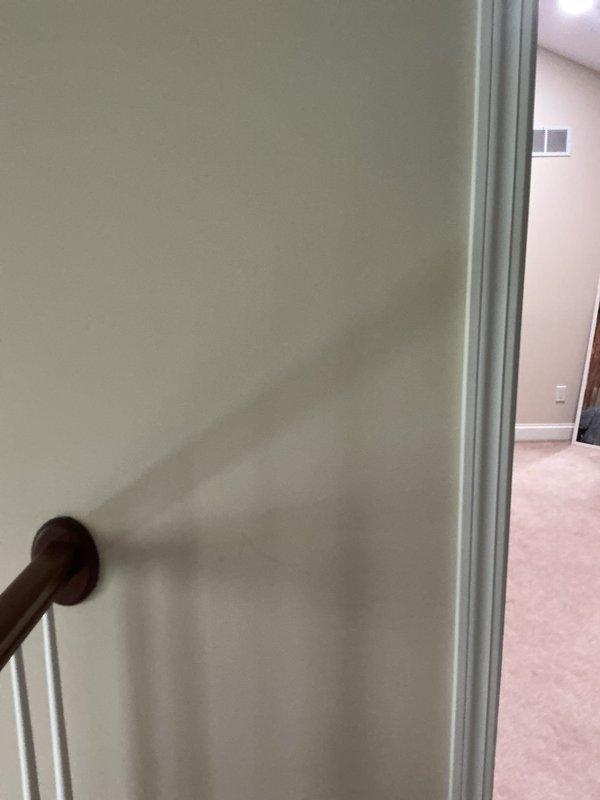 Conducted on-site assessment for ceiling fan installation in residential foyer area with tray ceiling and existing lighting configuration. Evaluated electrical requirements, mounting location feasibility, and structural support considerations for new fixture installation above staircase landing.