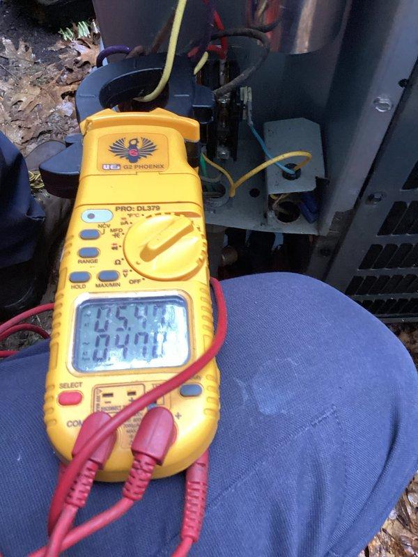 Performed routine HVAC maintenance on cooling system, conducting comprehensive electrical diagnostics using digital clamp meter to verify proper amperage draws and voltage readings at the air handler unit. Inspected blower motor assembly, electrical connections, and junction box wiring to ensure safe operation and optimal system performance for the upcoming cooling season.