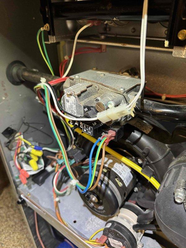 Responded to no heat call on residential furnace system. Upon arrival, confirmed unit was not operating and conducted diagnostic inspection. Identified failed gas valve as root cause preventing furnace ignition and heat production. Removed defective gas valve assembly and installed replacement unit. Verified all electrical connections, tested gas flow, and confirmed proper system operation. Unit restored to full heating capacity and left in working condition.