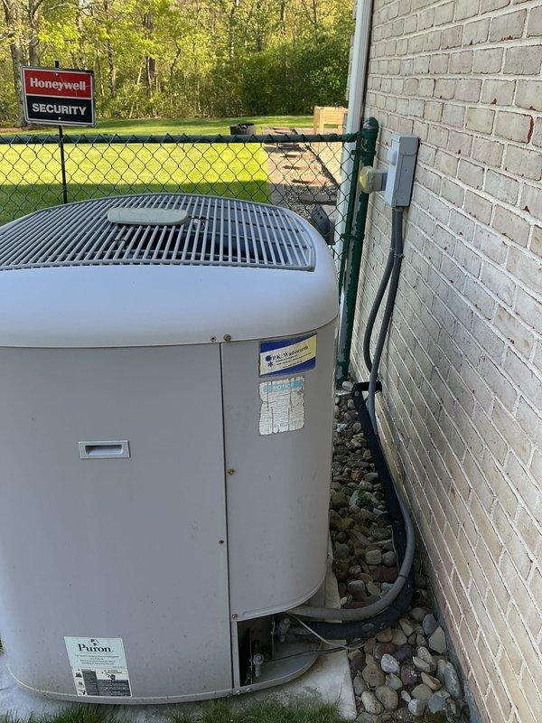 Completed comprehensive cooling maintenance on two HVAC systems: one P.K. Wadsworth furnace with air handler located in the basement utility area, and one outdoor condensing unit with Puron refrigerant positioned in the side yard. Performed standard preventive maintenance procedures including filter inspection, coil cleaning, refrigerant level verification, electrical connection testing, and operational system checks on both units to ensure optimal performance for the cooling season.