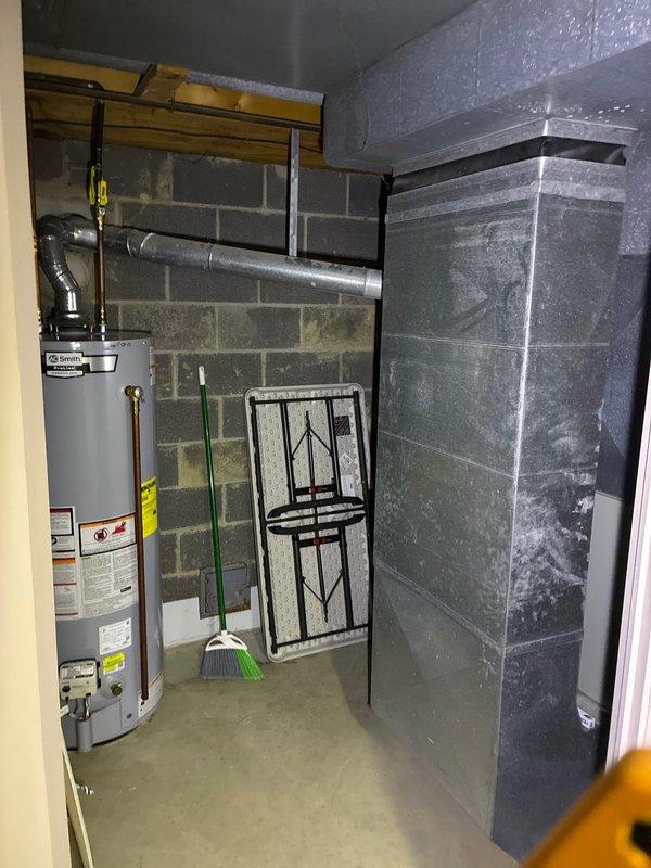 Completed full HVAC system replacement estimate for residential property with basement installation. Assessed existing air handler unit with reflective insulation wrap and associated ductwork in utility room alongside water heater. Presented three-tier replacement options featuring Goodman A/C and gas furnace systems: Good tier offering up to 13.4 SEER cooling efficiency with up to 80% AFUE heating efficiency, Better tier providing up to 14 SEER with up to 96% AFUE, and Best tier delivering up to 16 SEER with up to 96% AFUE for optimal energy performance and long-term operational savings.