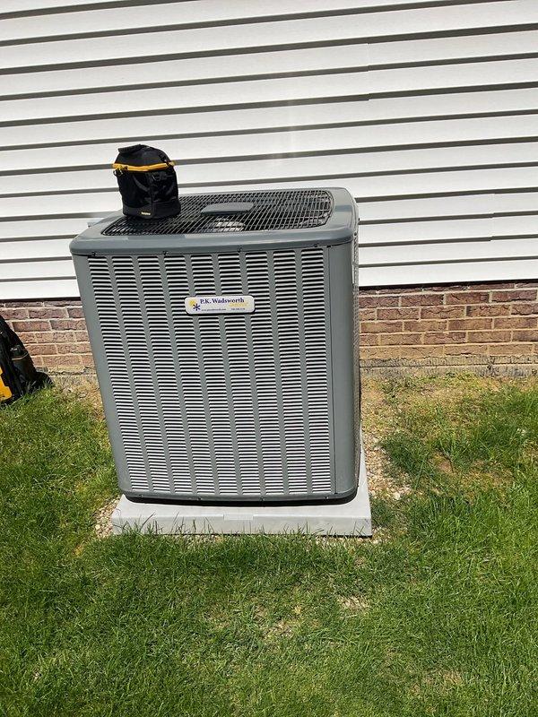 Completed annual air conditioning maintenance on Westworth outdoor condensing unit. Performed comprehensive system inspection including electrical connections, refrigerant levels, condenser coil cleaning, and operational testing of all components. Replaced thermostat batteries as requested to restore proper temperature control functionality.