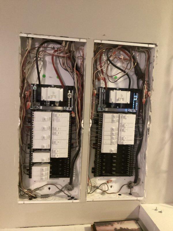 Conducted electrical estimate for kitchen conversion from gas to electric appliances. Assessed existing dual electrical panel configuration and current circuit capacity to determine requirements for upgraded electrical service to support electric range, oven, and other high-amperage kitchen appliances. Evaluated existing outlet box and wiring infrastructure to identify necessary modifications for safe installation of dedicated circuits meeting code requirements for electric cooking equipment.